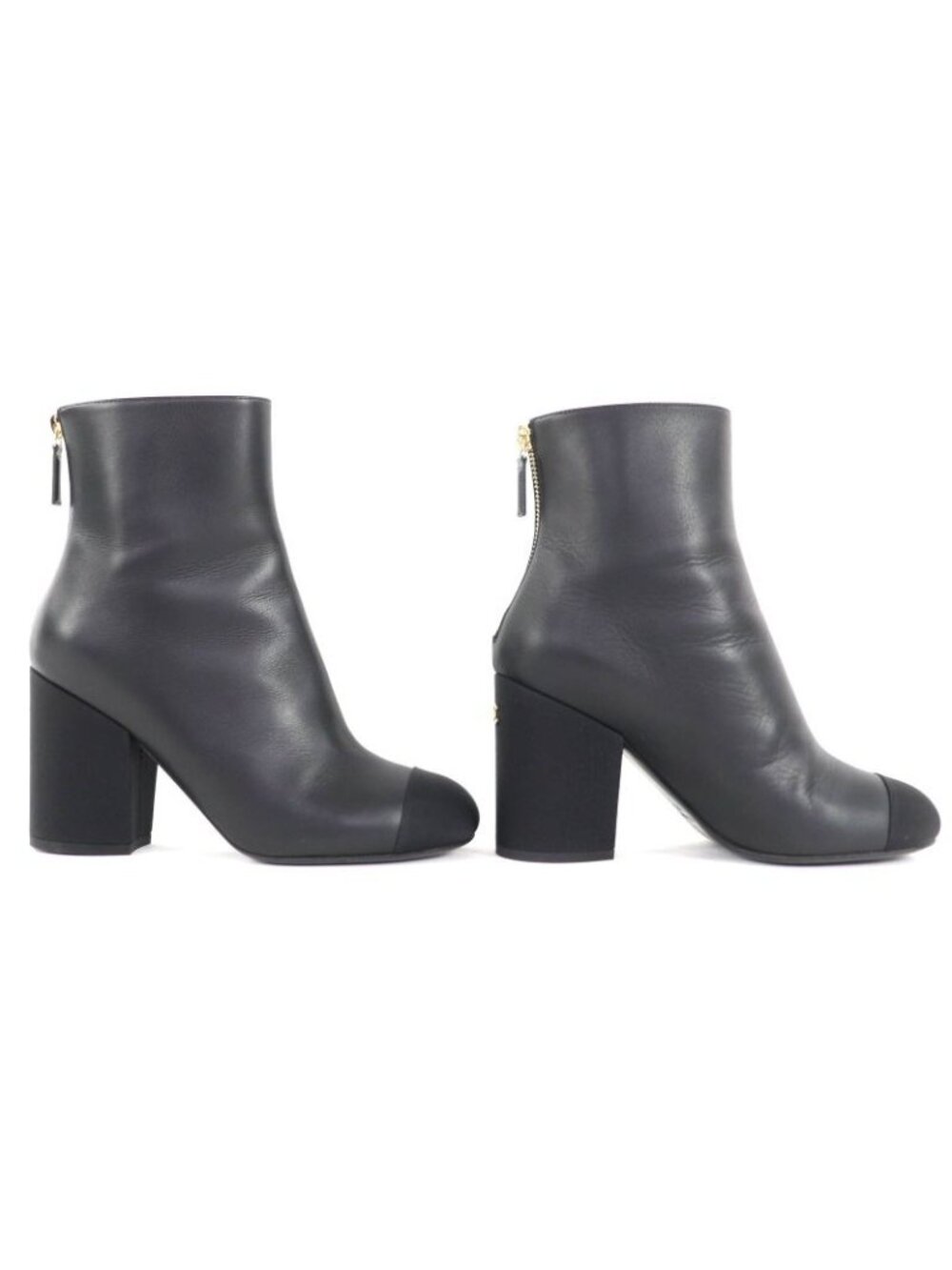 Chanel 22K Coco Mark Leather Ankle Boots with Gold Hardware Black 36 - Picture 5 of 15